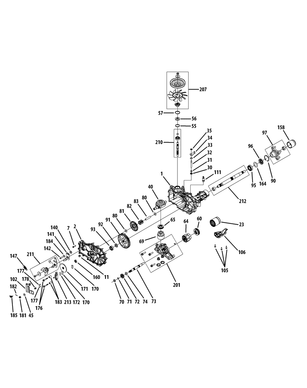 Transmission Rh 618-05126 Diagram and Parts List for Z-FORCESZ60 (17AIDGHD-17AIDGHD010)(2014) Cub Cadet Lawn Tractor